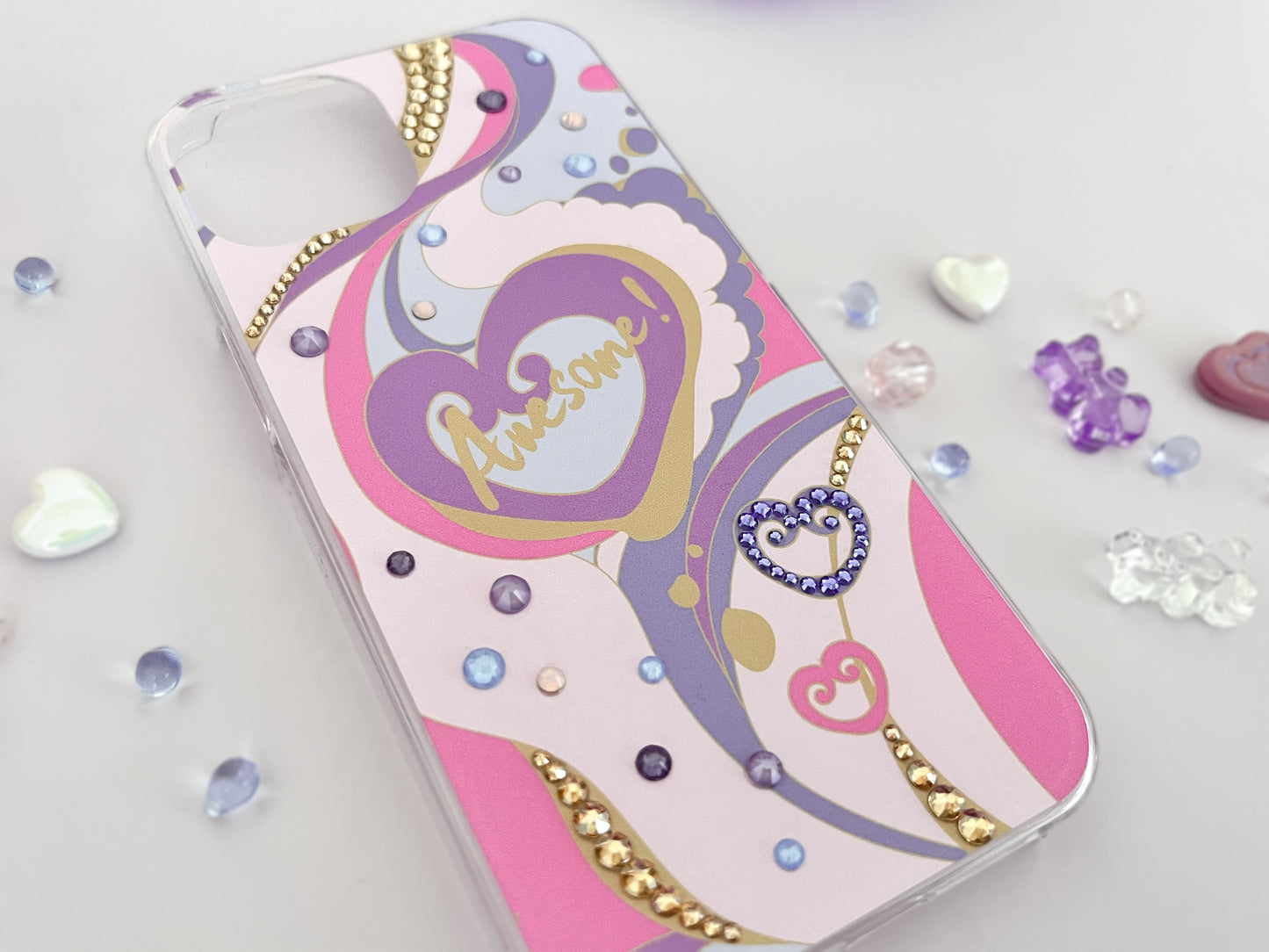 [Berry Mousse] SweetHeart Crystal iPhone Case