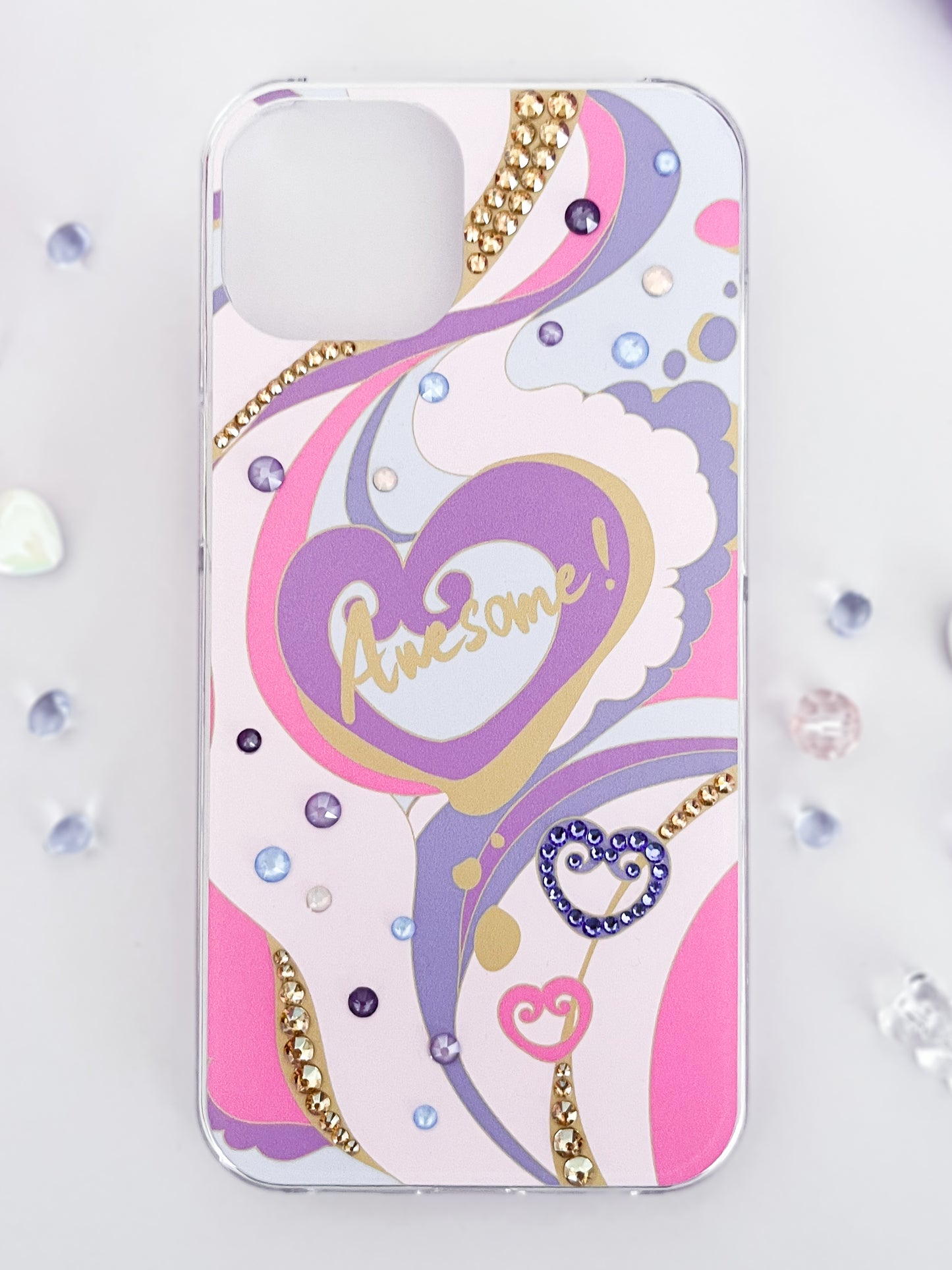 [Berry Mousse] SweetHeart Crystal iPhone Case