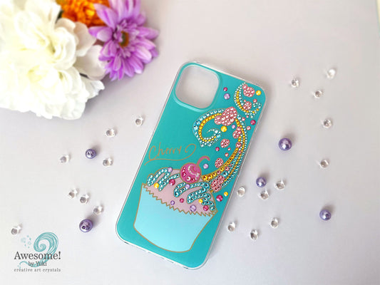 [Cherry x Green] Mellow Cupcake Crystal iPhone Case